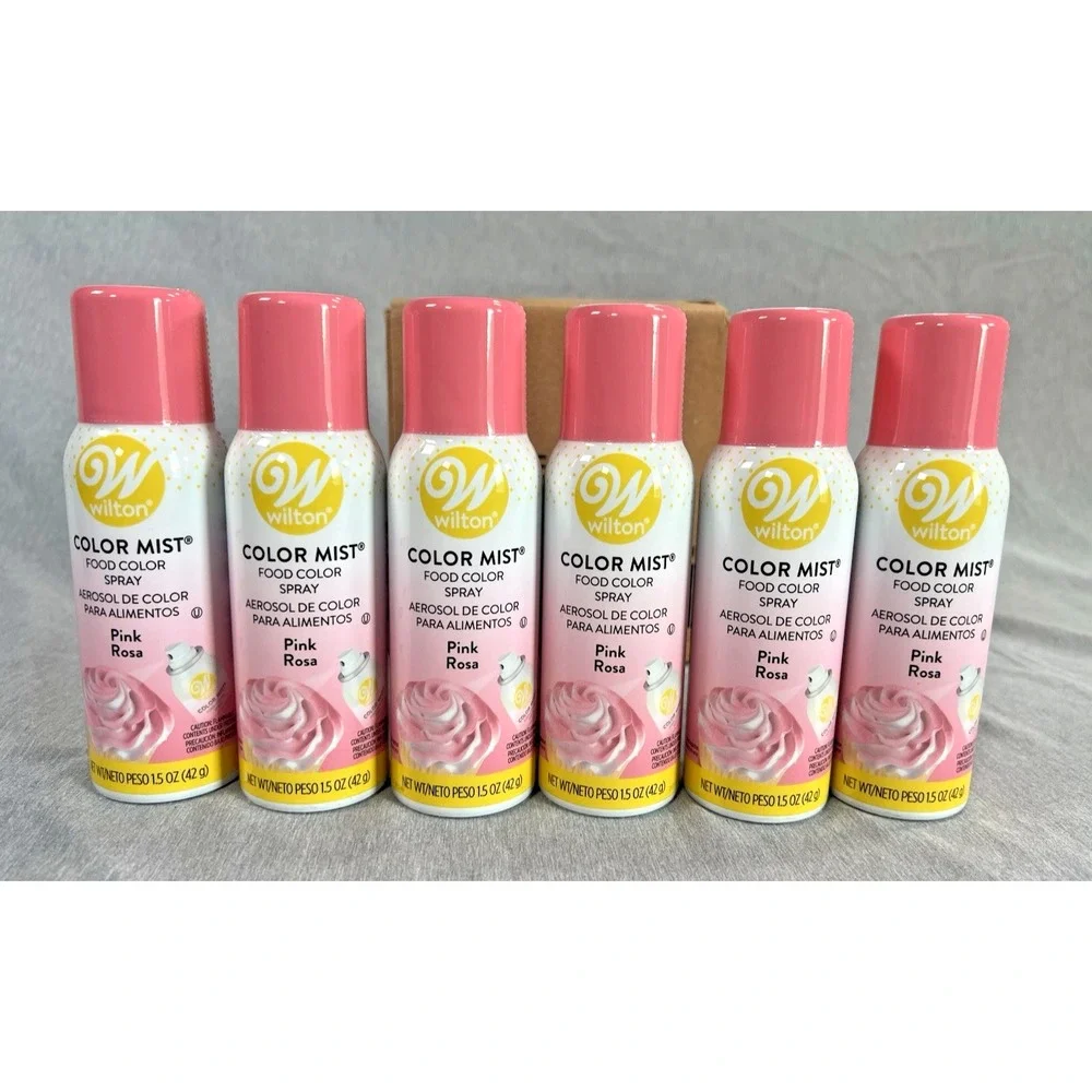 6 WILTON 1.5 PINK COLOR MIST FOOD‎ SPARY Baking HOLIDAY WEDDING CAKE Decorating